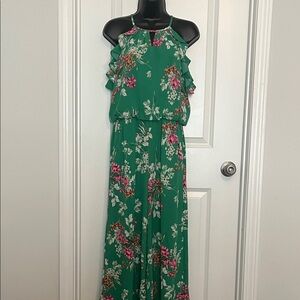 London Times Green Floral Jumpsuit